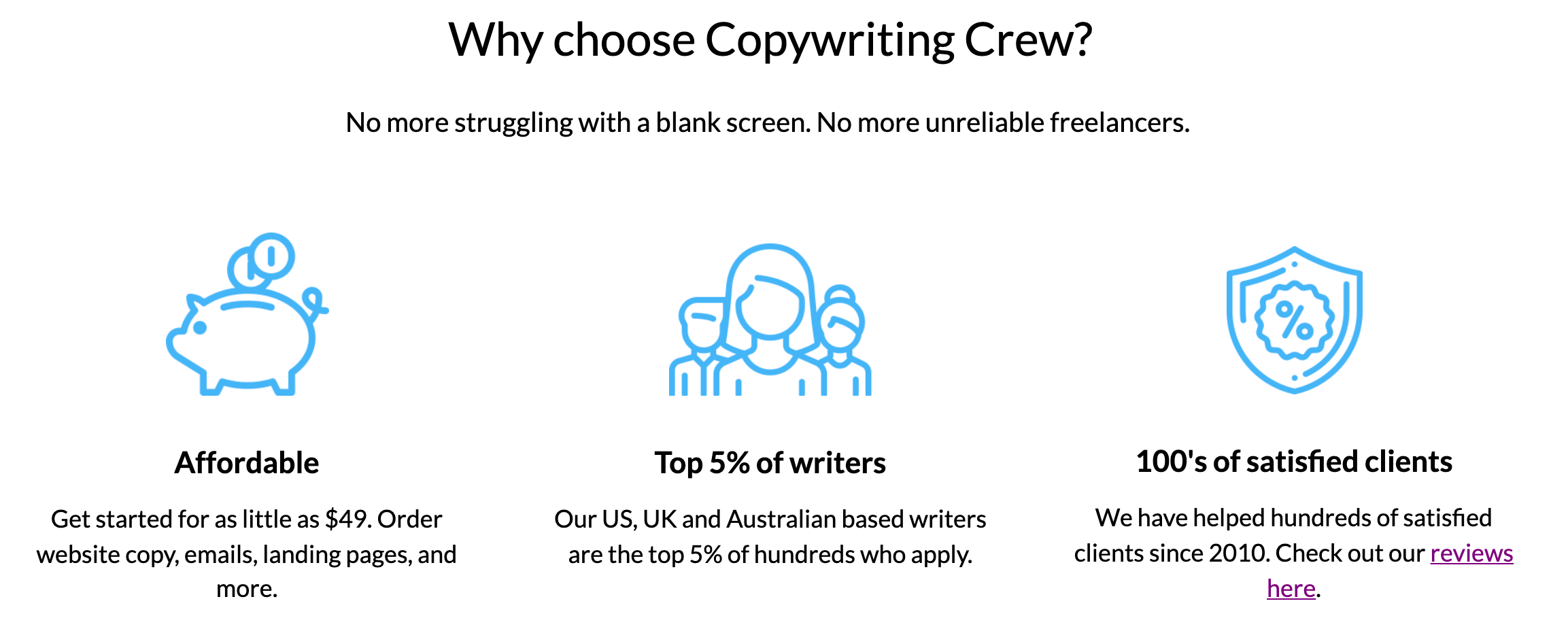 CopywritingCrew.com example